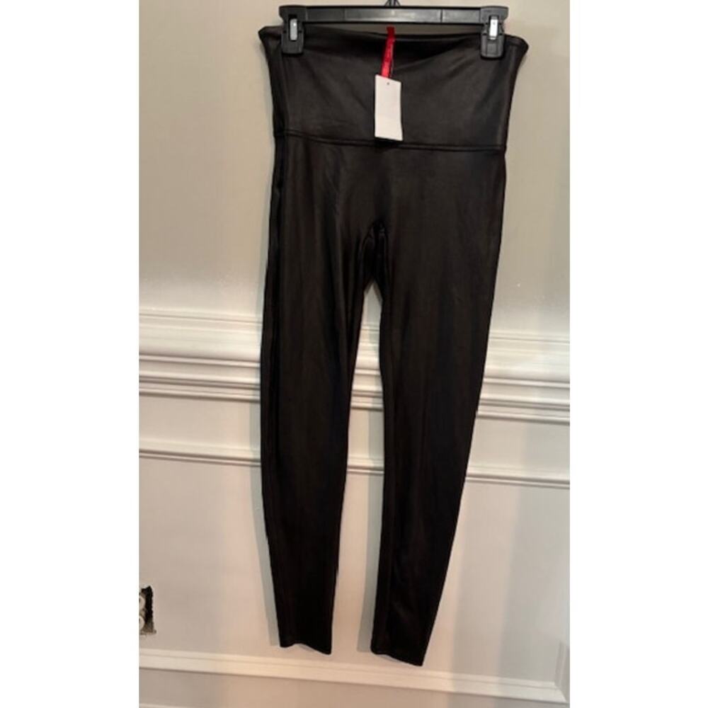 Spanx Faux Leather Leggings Size XL Black Pants Stretch Shaping High Waist NWT